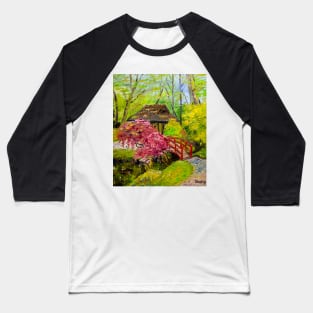 House by the forest waterfall Baseball T-Shirt